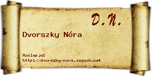 Dvorszky Nóra névjegykártya