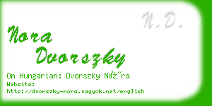 nora dvorszky business card